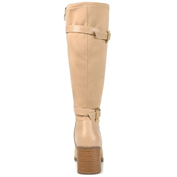 Journee Collection Womens Gaibree Stacked Heel Knee High Boot Beige Size 9.5 NIB - Picture 3 of 4